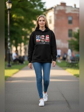 USA Graphic Hoodie - black Women's Pullover